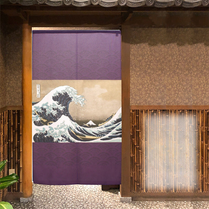 "Plum-Colored Petite Wave" Noren - Sumire-iro Shōha Nami (スミレ色小波浪)