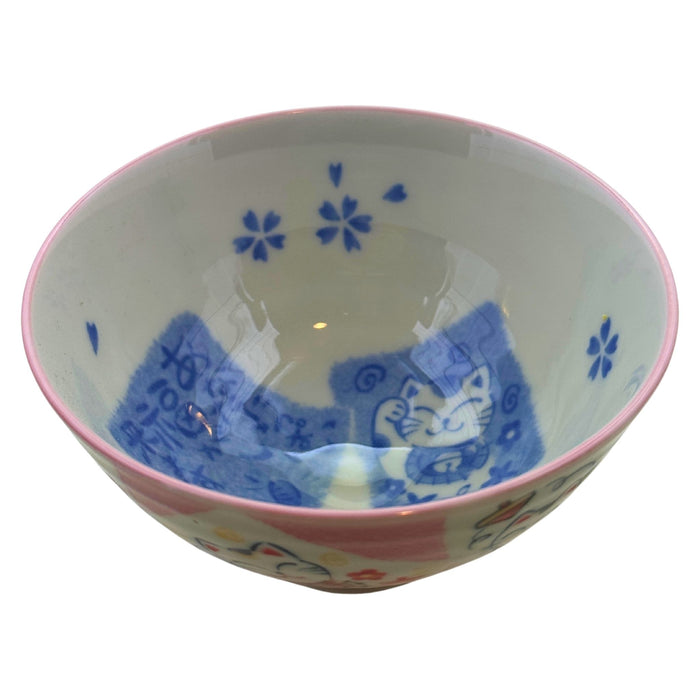 "Fortune Cat's Blossom" Bowl - Fukuin Neko no Hana Wan (福音猫の花碗)