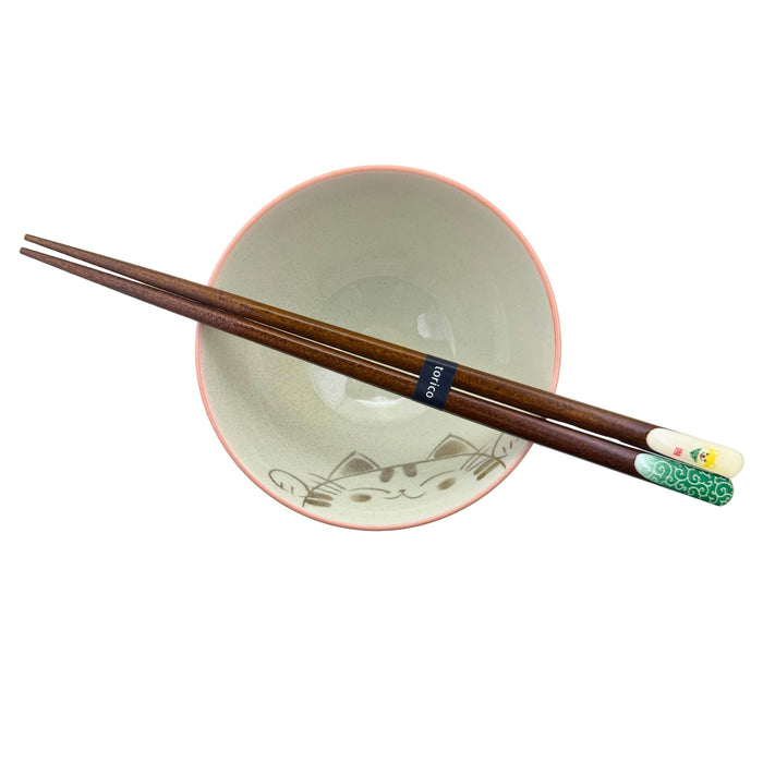 "Yellow Shiba Inu and Seigaiha Green" Chopsticks - Kiiro Shiba Inu Seigaiha Green Chopsticks (黄色い柴犬青海波緑箸)