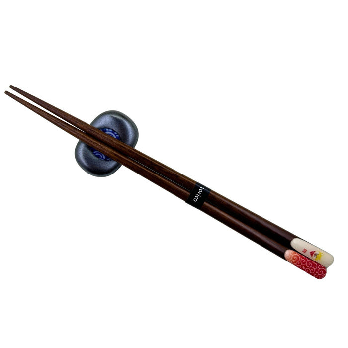 "Yellow Shiba and Red Seigaiha" Chopsticks - Kiiro Shiba to Aka Seigaiha Hashi (黄色柴と赤青海波箸)