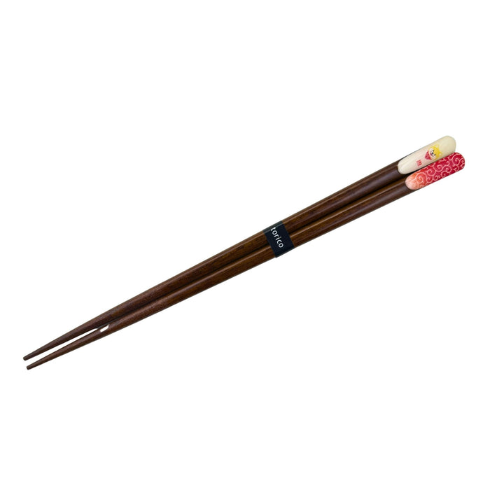 "White Shiba and Red Seigaiha" Chopsticks - Shiroi Shiba and Aka Seigaiha Chopsticks (白い柴と赤青海波箸)