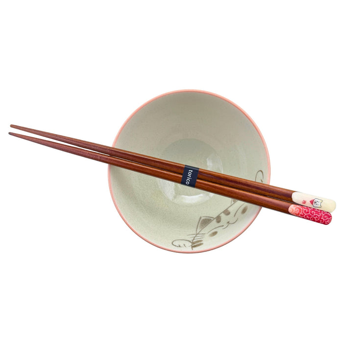 "White Shiba and Red Seigaiha" Chopsticks - Shiroi Shiba and Aka Seigaiha Chopsticks (白い柴と赤青海波箸)