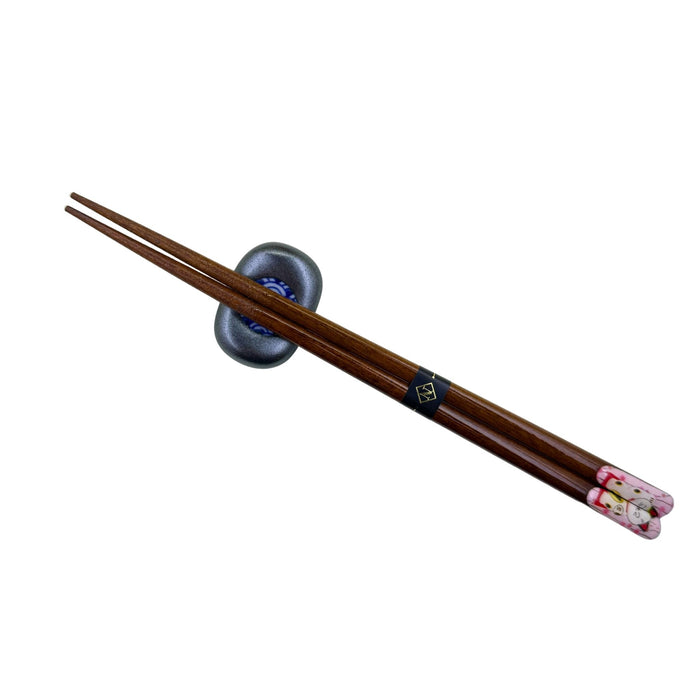 "Cat Cherry Blossoms and Peach Colored" Chopsticks - Neko Sakura to Momoiro Hashi (猫桜と桃色箸)
