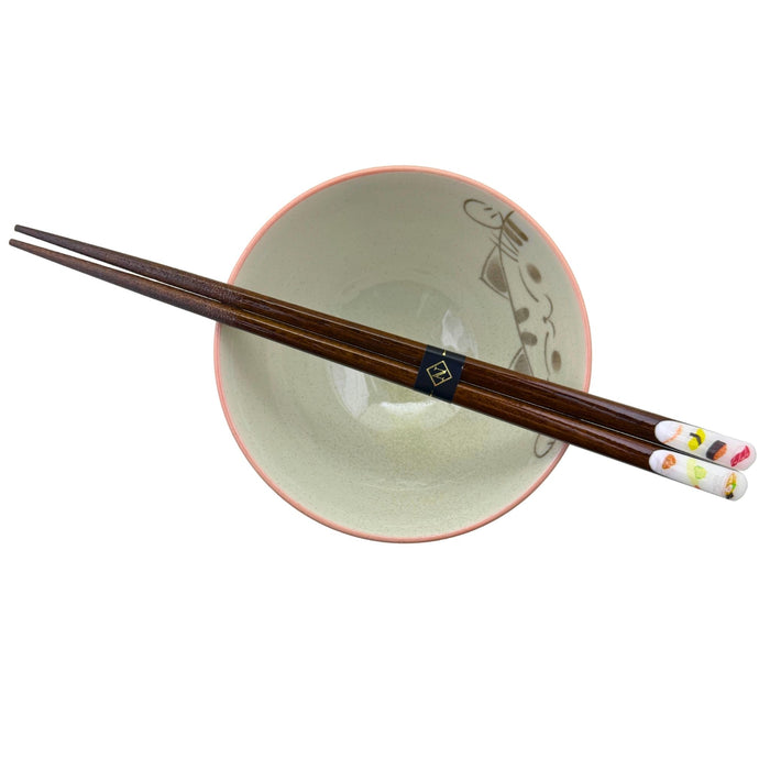 "Cat Cherry Blossoms and Peach Colored" Chopsticks - Neko Sakura to Momoiro Hashi (猫桜と桃色箸)