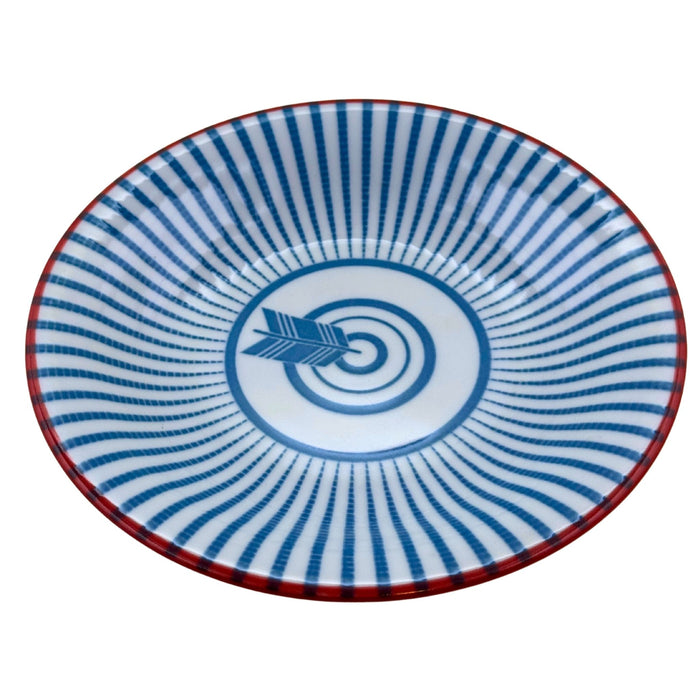 "Blue Ocean Wave with Arrow Swirl" Plate - Seigaiha Ya Uzumaki Sara (青海波矢渦巻き皿)