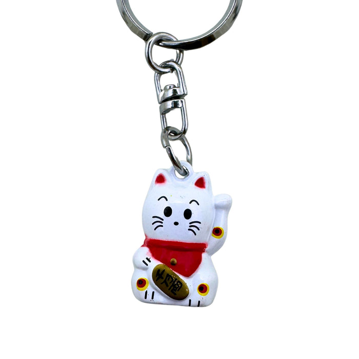 "White Maneki Neko - Emissary of Purity" Keychain - Kiyaku no Shiroi Shisha (白招き猫キーチェーン - 純潔の白い使者)"