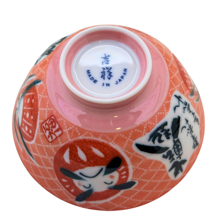 "Daruma Good Fortune" Bowl - Daruma Fukuju Wan (達磨福寿碗)