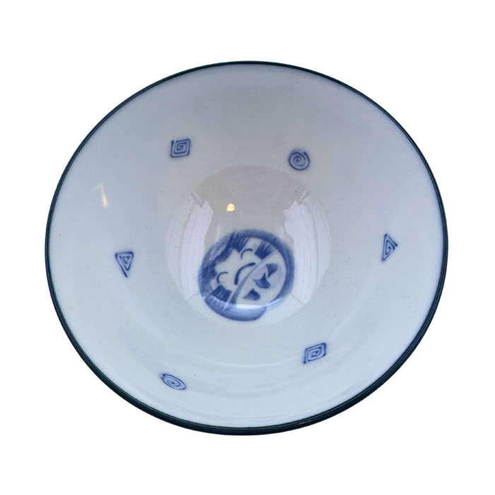 "Blue Daruma Good Fortune" Bowl - Aoi Daruma Fukuju Wan (青い達磨福寿碗)