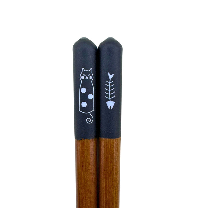 "Black Cat Fishbone" Chopsticks - Kuro-Neko-Sakana-no-Hone (黒猫魚の骨)