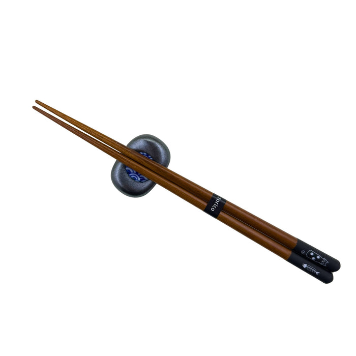 "Black Cat Fishbone" Chopsticks - Kuro-Neko-Sakana-no-Hone (黒猫魚の骨)
