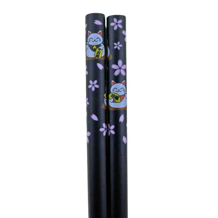 "Beckoning Cat Cherry Blossoms" Chopsticks - Maneki Neko no Sakura (招き猫の桜)